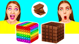 Desafio Comida Real vs Comida De Chocolate | Situações Engraçadas de Comida por Craft4Fun Challenge