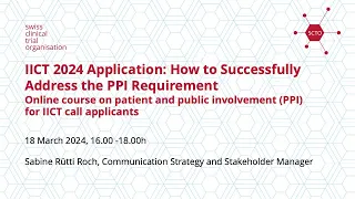 Online course on patient and public involvement (PPI) for applicants of the IICT call 2024