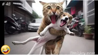 # 48  New Funny Animals 2023👀🤣Funniest Cats and Dogs Videos#HelenaFA199