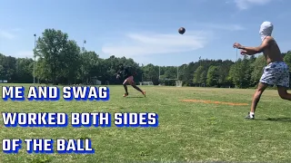 Working on WR/DB drills with CFB ATH