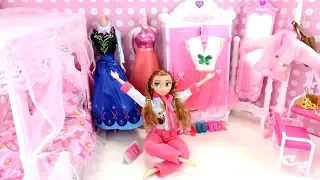 Mermaid Barbie Anna Elsa Rapunzel Little Mermaid Ariel Princess Bedroom Breakfast Morning Routine