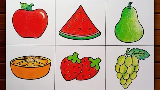 How to Draw Fruits Step by Step for Beginners || Different Types of Fruits Drawing || Fruits Drawing