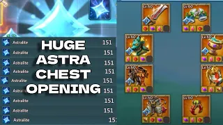 220 ASTRA CHEST OPENING! MAXING OUT FIREWALL AND CHAMP! Lords Mobile.