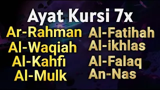 Ayat Kursi 7x,Surah Yasin,Ar Rahman,Al Waqiah,Al Mulk,Al Kahfi,Al Fatihah,Ikhlas,Falaq,An Nas