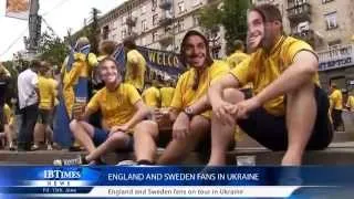 England and Sweden fans in Ukraine