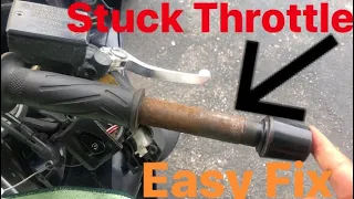 FIXING A STUCK MOTORCYCLE THROTTLE/ LUBING CLUTCH AND BRAKE CABLE - QUARANTINE DAY 11