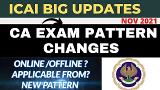 CA EXAM PATTERN CHANGES BY ICAI | ICAI IMPORTANT UPDATES | CA FINAL | CA INTER | CA FOUNDATION