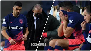 Luis Suarez in tears after forced off with injury into Atletico Madrid’s clash with Porto