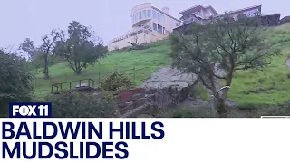 Mudslides form in Baldwin Hills Estates