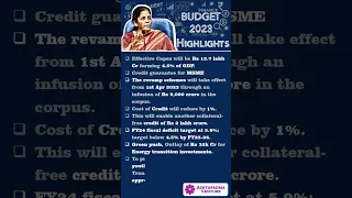 Budget 2023 Key Highlights, FM Nirmala Sitharaman's #budget #budget2023 #budgethighlights #shorts