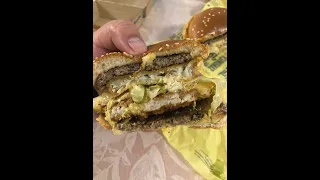 Making the land sea and air burger from McDonalds