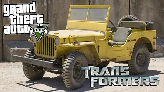 TRANSFORMERS DANS GTA5 : AVOIR LA JEEP WILLYS DE BUMBLEBEE - Mrjksaw