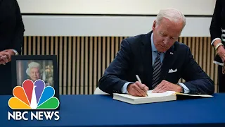 President Biden Signs Condolence Book Following Queen Elizabeth II’s Death