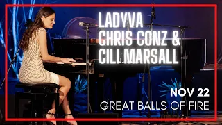 LADYVA, CILI MARSALL & CHRIS CONZ rock out with Great Balls of Fire on three Boogie Woogie Pianos!
