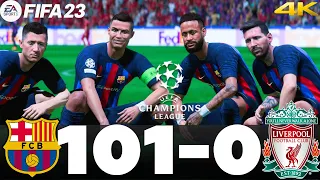 FIFA 23 - MESSI, RONALDO, MBAPPE, NEYMAR HAALAND ALL STARS! FC BARCELONA 101-0 LIVERPOOL FC!UCL FNL!