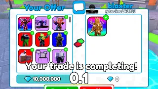 😱OMG!! 🔥 I TRADE ALL MY INVENTORY ON UPGRADEDED TITAN CLOCKMAN 💎 | Toilet Tower Defense