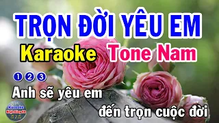 Trọn Đời Yêu Em Karaoke Tone Nam - Nhạc Sống - Nhật Dũng KB