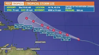 Wednesday noon tropical update: Lee expected to become hurricane by weekend