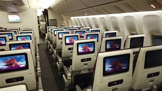 ONLY 15 passengers!【Flight Tour】Qatar Airways  QR806  Boeing 777-300ER Doha to Tokyo NARITA