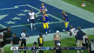 Mitchell Trubisky connects with Tarik Cohen on touchdown pass Bears Vs Rams