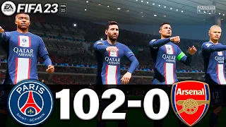 FIFA 23 - MESSI, RONALDO, MBAPPE, NEYMAR, ALL STARS | PSG 102-0 ARSENAL