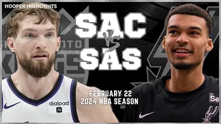 Sacramento Kings vs San Antonio Spurs Full Game Highlights | Feb 22 | 2024 NBA Season