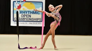 @miakalinichenko8416 ribbon routine at Rhythmic Open Championships 2022. level 5