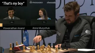Vishy after Magnus played the move he suggested - "That's My Boy" || FIDE World Championship 2021