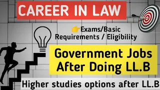 LAW AS A CAREER | GOVERNMENT JOBS AFTER DOING LL.B | HIGHER EDUCATION AFTER LLB | EXAM | ELIGIBILITY