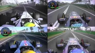 F1 Australia - Qualifying Lap Onboard Comparison (2009 & 2011 & 2012 & 2013)