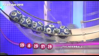 The National Lottery ‘Thunderball’ draw results from Friday 3rd April 2015