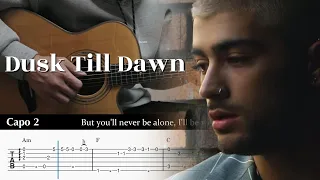 Dusk Till Dawn - ZAYN ft. Sia | Fingerstyle Guitar TAB + Chords Tutorial