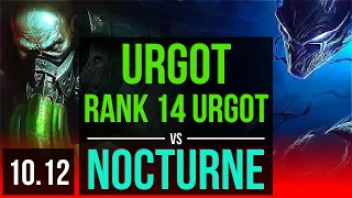 URGOT vs NOCTURNE (TOP) | Rank 14 Urgot, KDA 6/1/8, 700+ games | EUW Grandmaster | v10.12