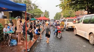 Laos new year 2022 celebration begins | luangprabang today | Laos pi Mai 2022