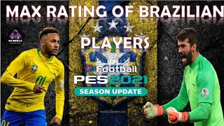 Max rating of Brazilian players pes2021| officially confirmed