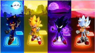 Sonic Exe vs Fleetway Super Sonic vs Dark Sonic vs Hyper Sonic | Tiles Hop EDM Rush