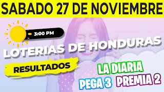 Sorteo 3PM Loto Honduras, La Diaria, Pega 3, Premia 2, Sábado 27 de Noviembre del 2021 | Ganador 😱🤑💰