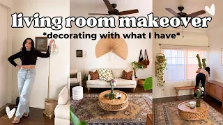LIVING ROOM MAKEOVER | PART 1: Rearranging furniture & decorating my Spanish style apartment