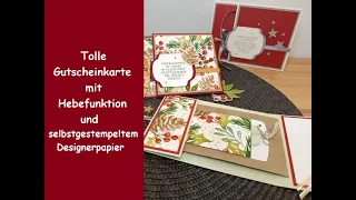 Tolle Gutscheinkarte mit Hebefunktion und selbstgemachtem DSP - Christmas Season - Stampin´Up!