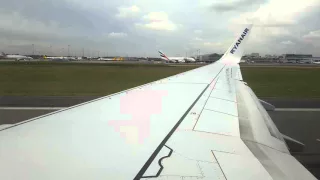 Ryanair 738 (FR665) take off from Birmingham Airport HD/UHD
