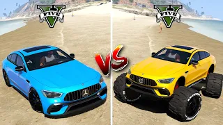 Monster Truck Mercedes Car vs Normal Mercedes Car in GTA 5 🚗 Which is the Best?