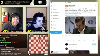 Hikaru reacts to Anish Giri's  reaction on Nepo blunder