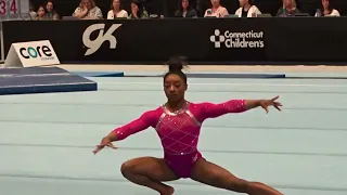 Simone Biles on floor at the 2024 US Classics