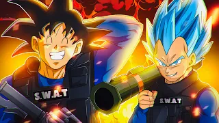 GOKU AND VEGETA JOIN A SWAT TEAM (GONE WRONG)