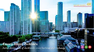 Canary Wharf Aerial Drone View over Harbour Exchange London