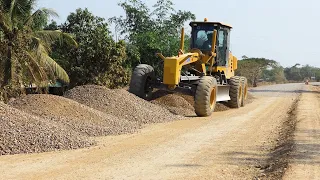 Excellent Processing: Pushing Gravel Techniques Using a Motor Grader XCMG Building Foundation Roads