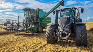 🌾Żniwa Jęczmienia 🌾2022 💪🏼na pełnej 😱10t/ha 😱John Deere1170 Deutz - Fahr 130 😍,Valtra T254😍 ,JD 6200