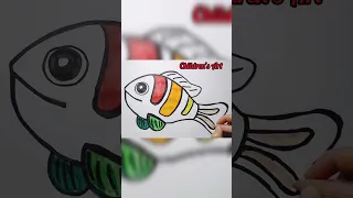 Cute fish, drawings and coloring pages for children and toddlers Drawing Nemo #shorts #drawing  #art