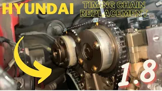Timing chain replacement on a 2015 Hyundai Elantra 1.8 | timing marks Hyundai 1.8