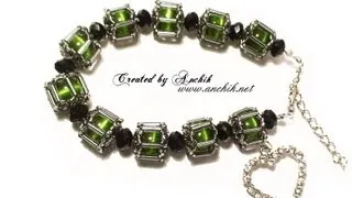 Tutorial: Beaded bracelet "Cat eyes" / Как сделать Браслет из бисера и бусин?